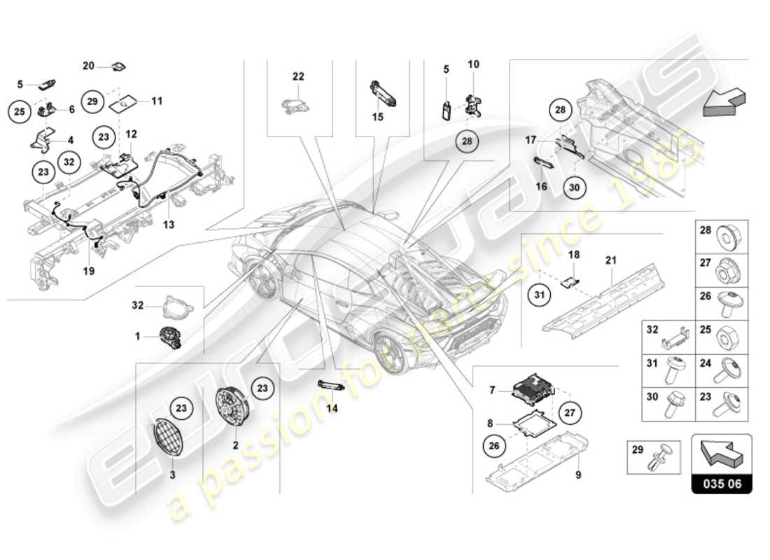 Lamborghini STO (2023) aerial Part Diagram