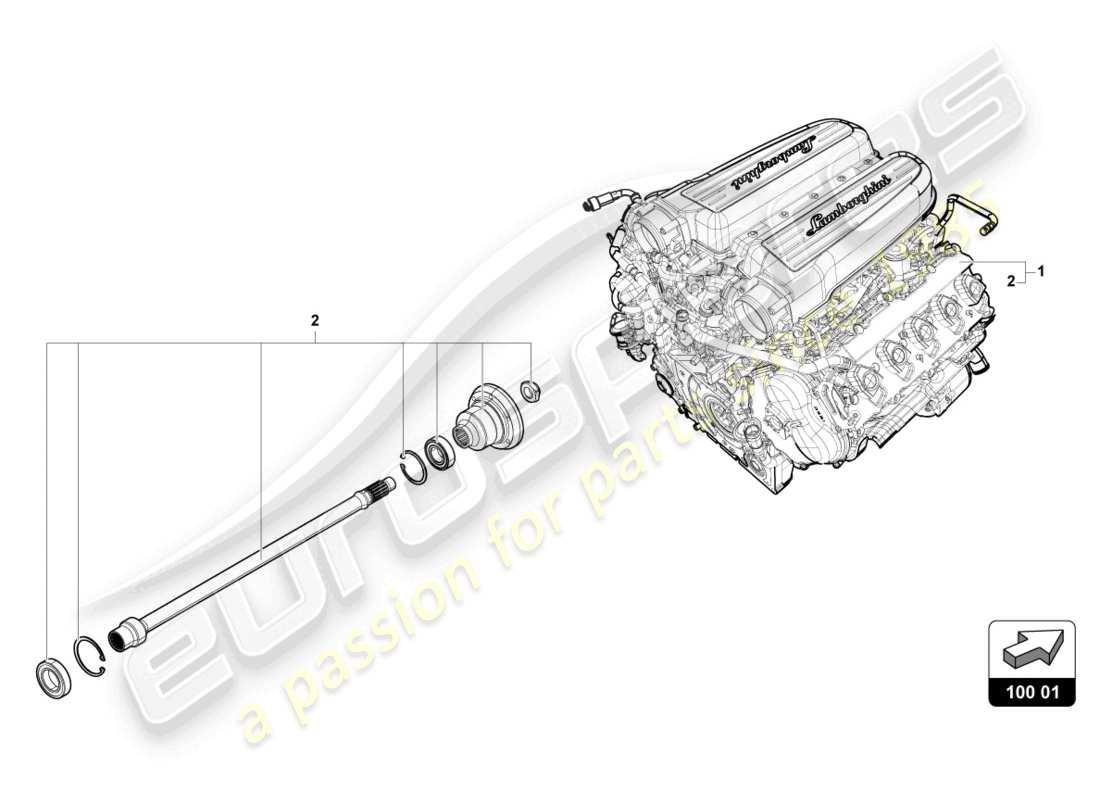 Lamborghini STO (2023) engine Part Diagram
