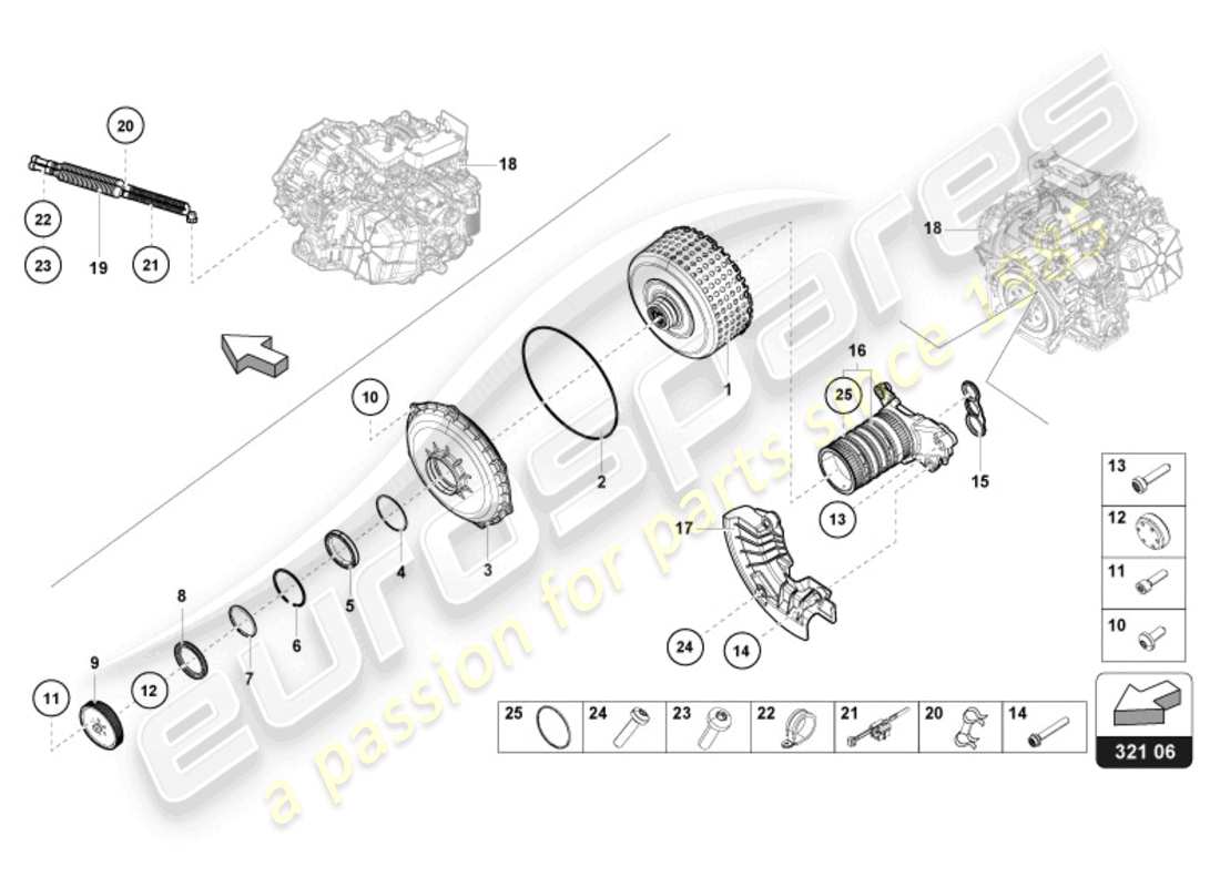 Lamborghini STO (2023) MULTI-PLATE CLUTCH FOR DUAL CLUTCH GEARBOX Part Diagram