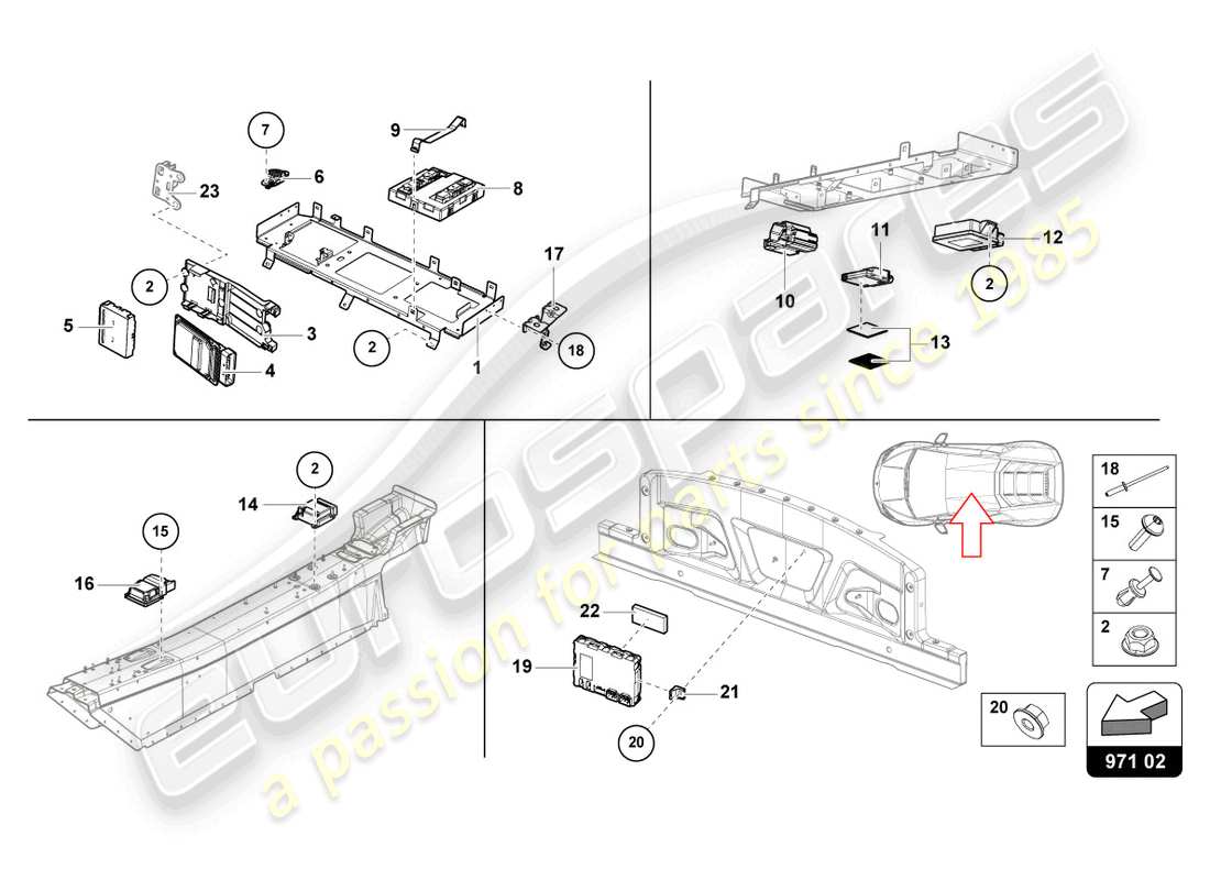 Lamborghini STO (2023) CONTROL UNIT Part Diagram