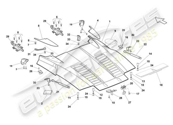 a part diagram from the Lamborghini Gallardo parts catalogue