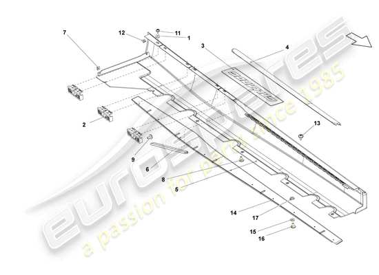 a part diagram from the Lamborghini LP550-2 Spyder (2014) parts catalogue