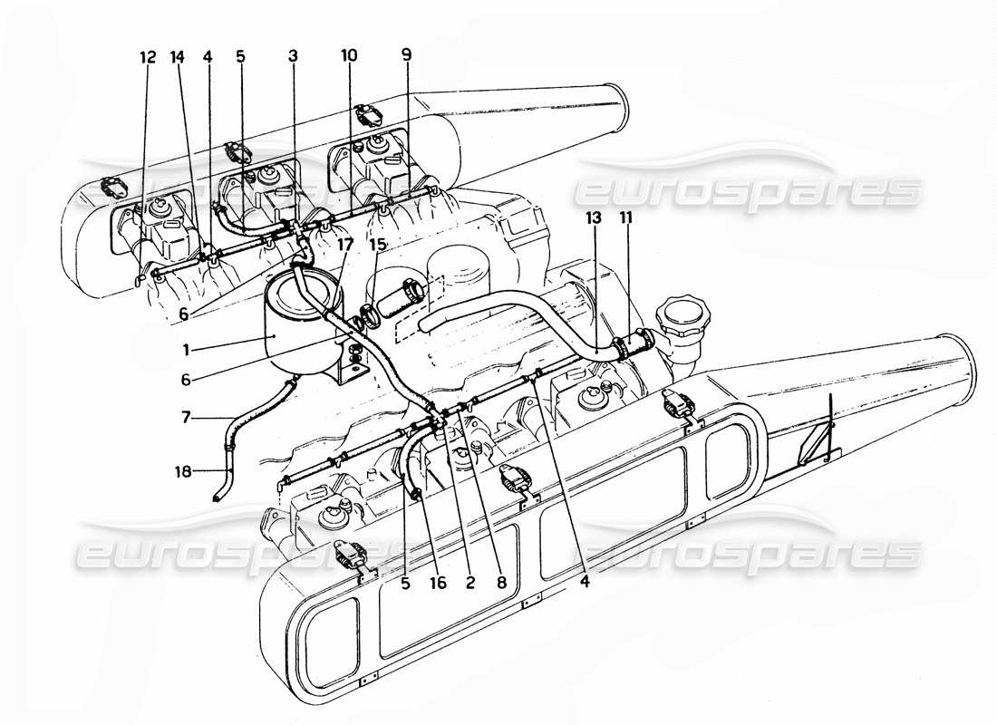 Ferrari 365 GTC4 (Mechanical) Vacum tank - Revision Parts Diagram