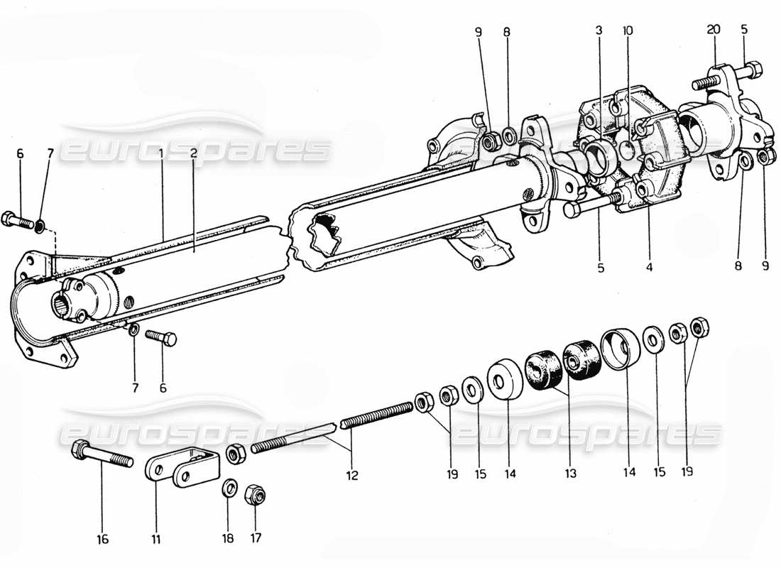 Ferrari 365 GTC4 (Mechanical) Torque tube Part Diagram