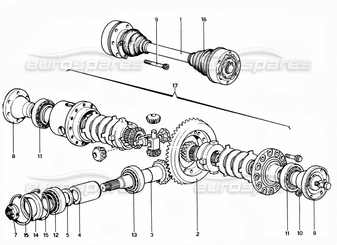 Ferrari 365 GTC4 (Mechanical) DIFF UNIT Parts Diagram