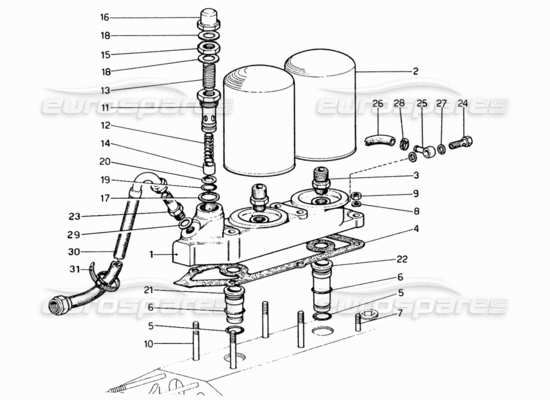 a part diagram from the Ferrari 365 GTC4 (Mechanical) parts catalogue