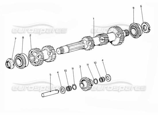 a part diagram from the Ferrari 365 GTC4 (Mechanical) parts catalogue