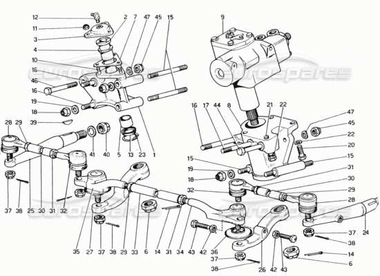 a part diagram from the Ferrari 365 GTC4 (Mechanical) parts catalogue