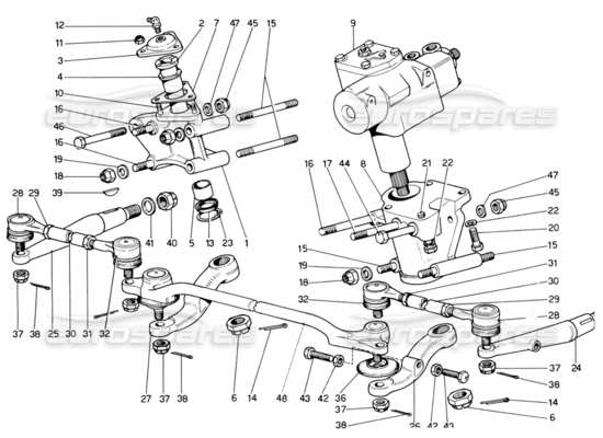 a part diagram from the Ferrari 330 and 365 parts catalogue