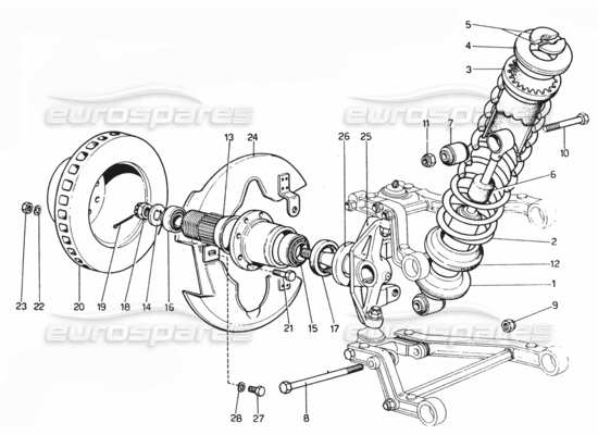 a part diagram from the Ferrari 365 GTC4 (Mechanical) parts catalogue