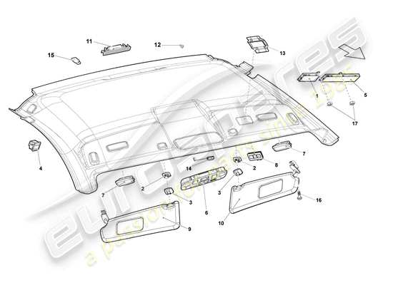 a part diagram from the Lamborghini Gallardo parts catalogue