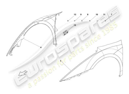 a part diagram from the Lamborghini LP560-2 Coupe 50 (2014) parts catalogue