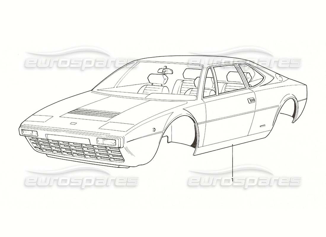 Ferrari 308 GT4 Dino (1976) Body Shell Part Diagram