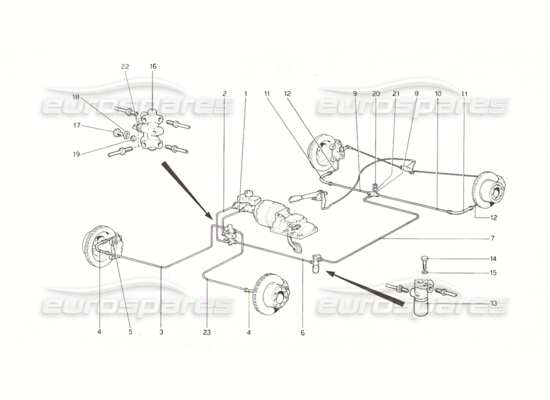 a part diagram from the Ferrari 308 GT4 Dino (1976) parts catalogue