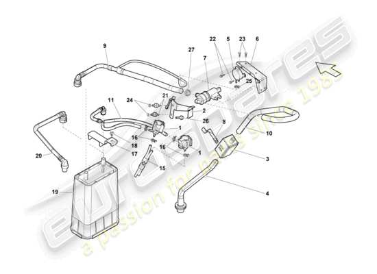 a part diagram from the Lamborghini Gallardo Spyder (2006) parts catalogue