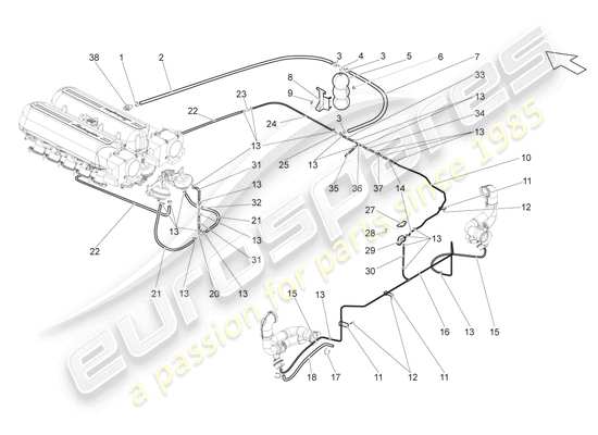 a part diagram from the Lamborghini Gallardo Spyder (2006) parts catalogue