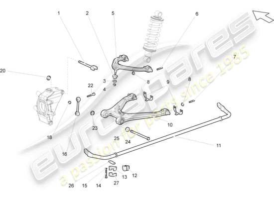 a part diagram from the Lamborghini Gallardo Spyder (2006) parts catalogue