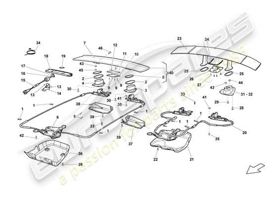 a part diagram from the Lamborghini LP560-4 Spider (2010) parts catalogue