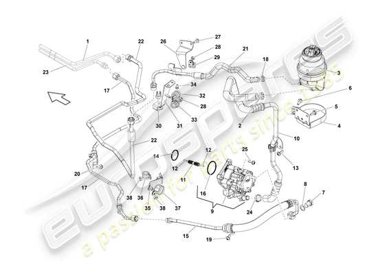 a part diagram from the Lamborghini LP560-4 Spider (2011) parts catalogue