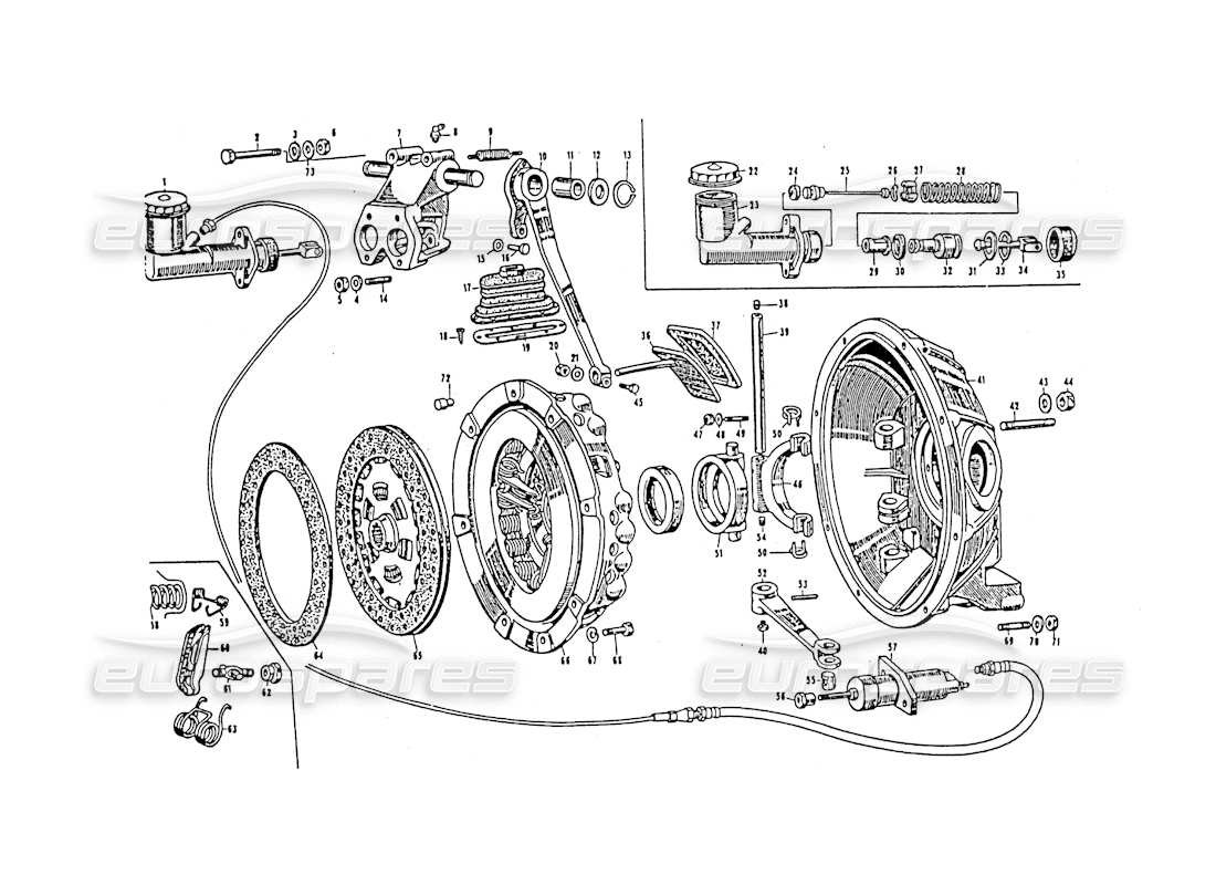 Maserati 3500 GT clutch Parts Diagram