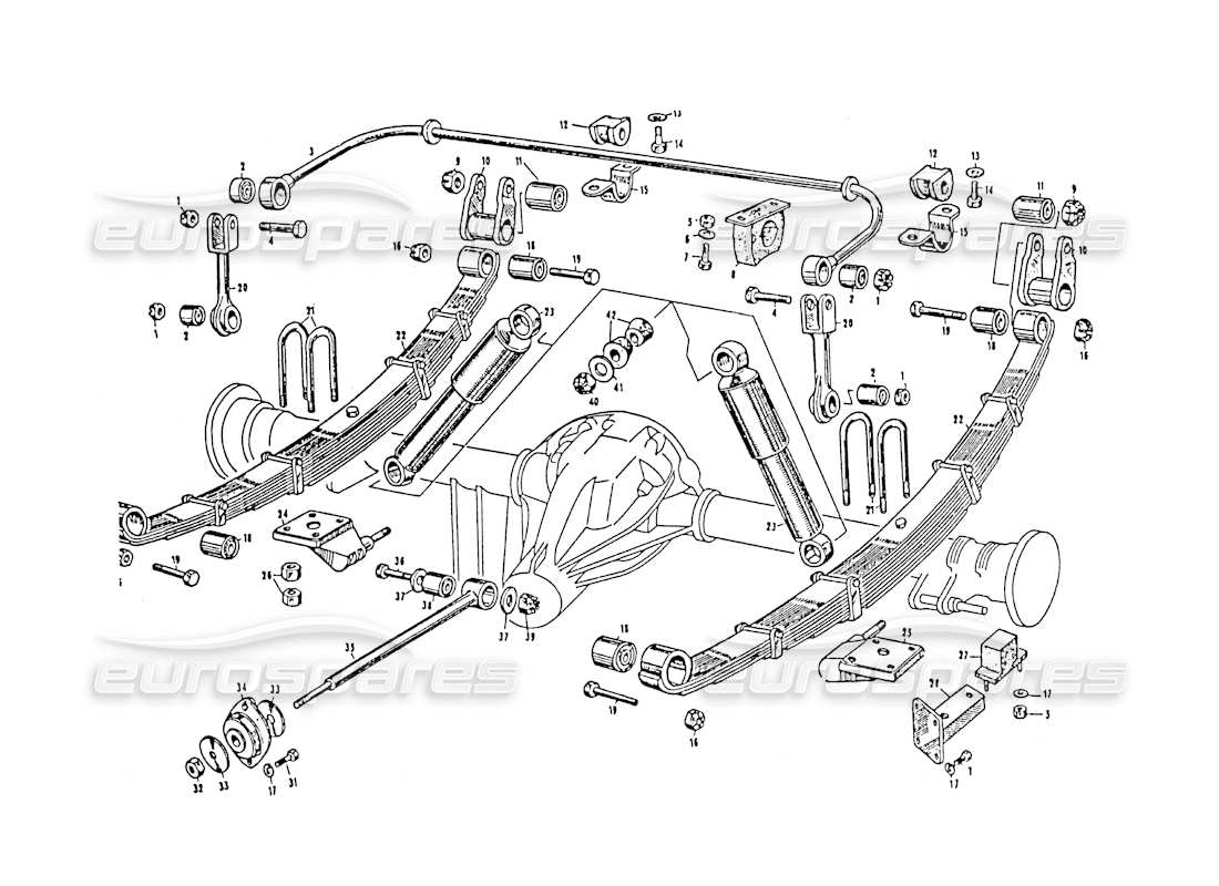 Maserati 3500 GT Rear Suspension Parts Diagram