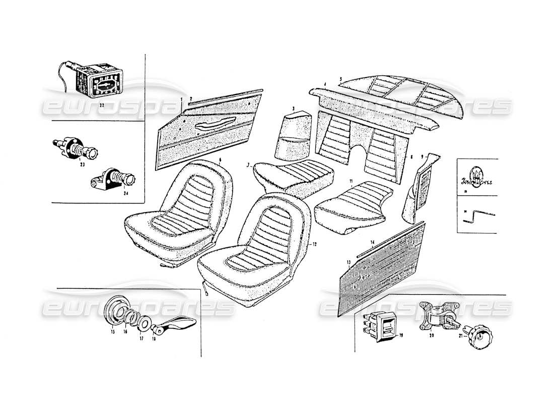 Maserati 3500 GT Interior Appointments GTI Parts Diagram