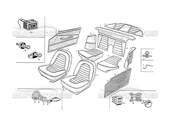 a part diagram from the Maserati 3500 parts catalogue