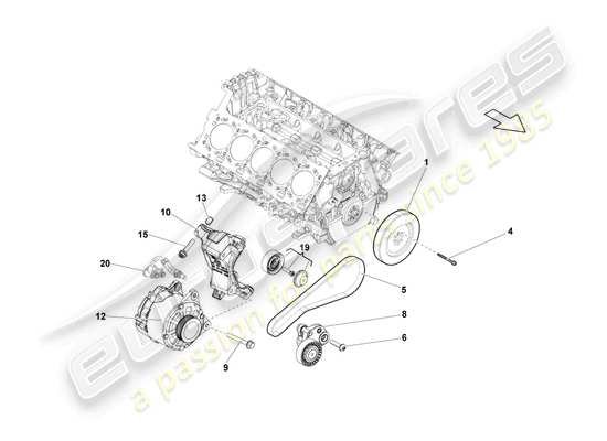 a part diagram from the Lamborghini Gallardo parts catalogue