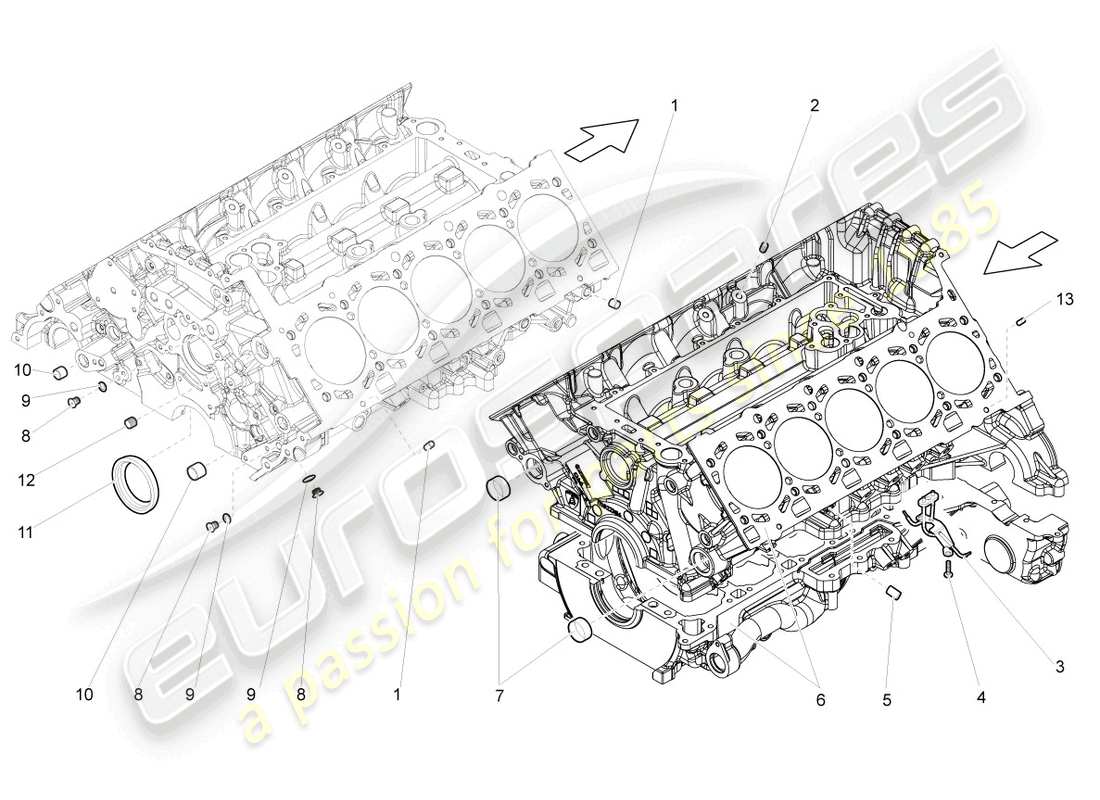 Lamborghini LP570-4 Spyder Performante (2012) CRANKCASE HOUSING Part Diagram