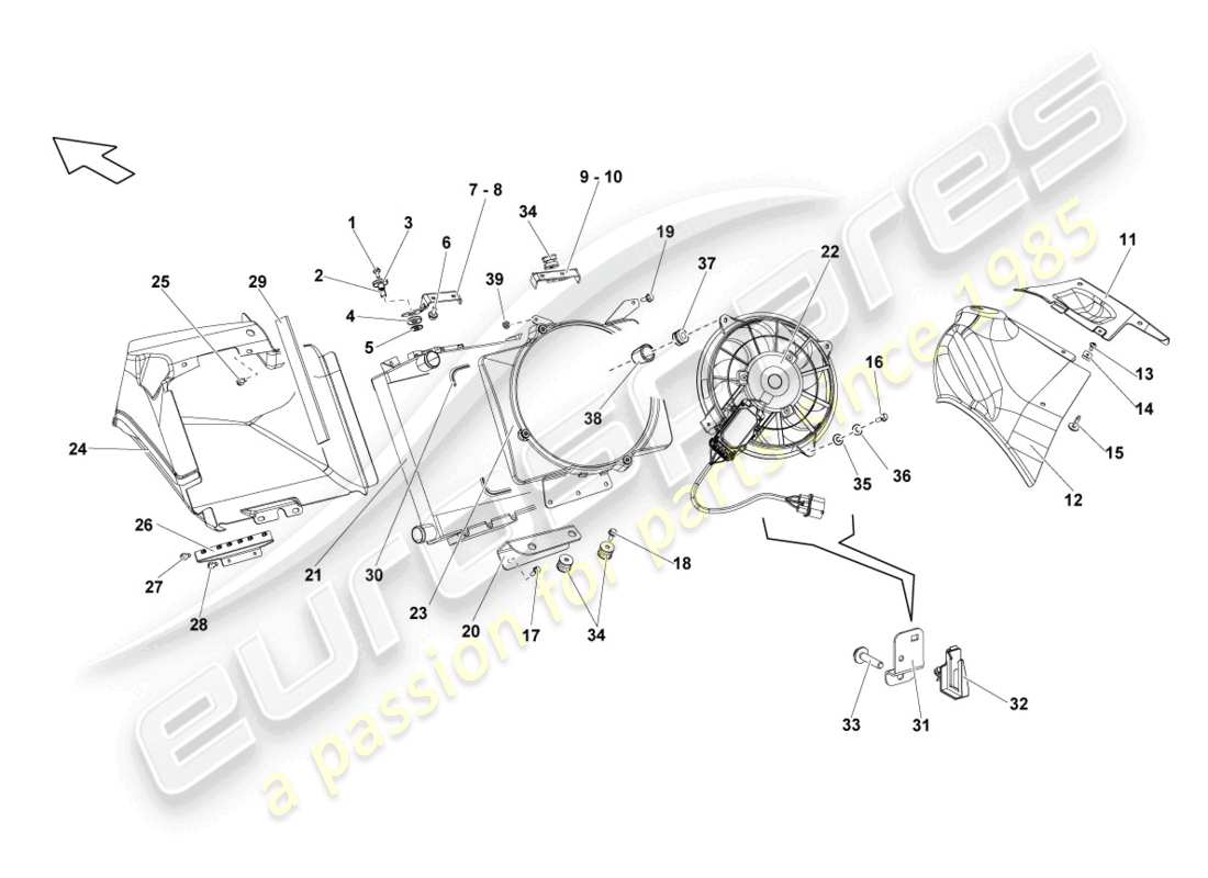 Lamborghini LP570-4 Spyder Performante (2012) COOLER FOR COOLANT Part Diagram