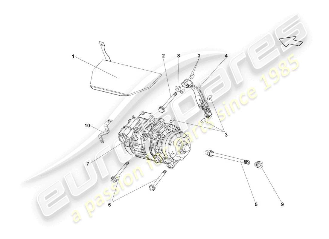 Lamborghini LP570-4 Spyder Performante (2012) A/C COMPRESSOR Part Diagram