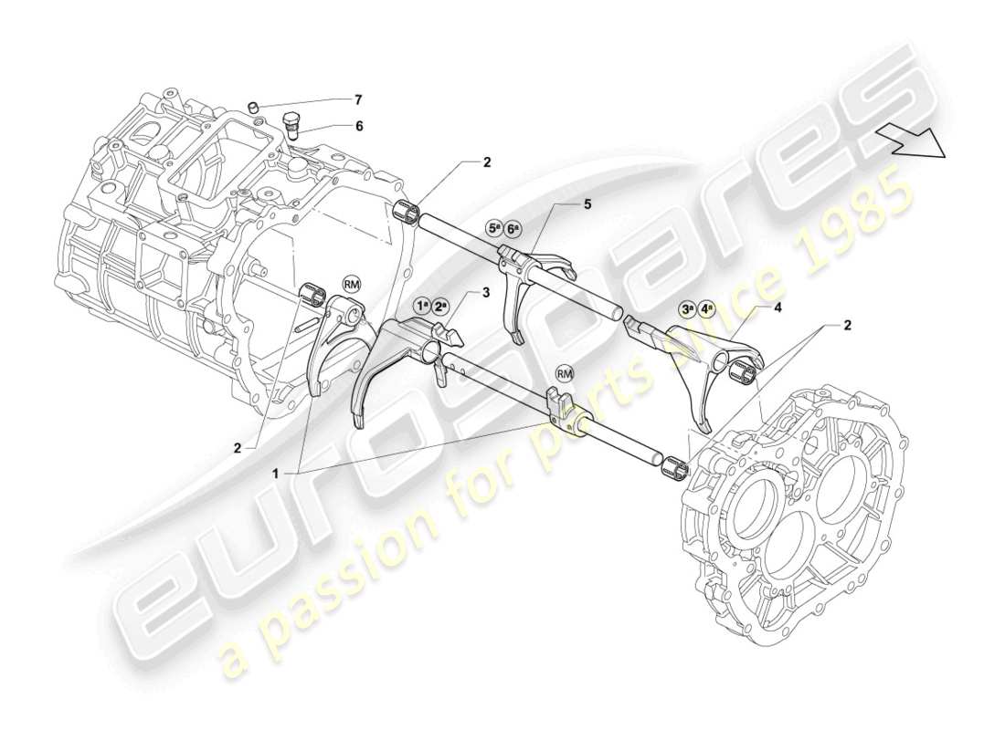Lamborghini LP570-4 Spyder Performante (2012) SELECTOR FORK Part Diagram