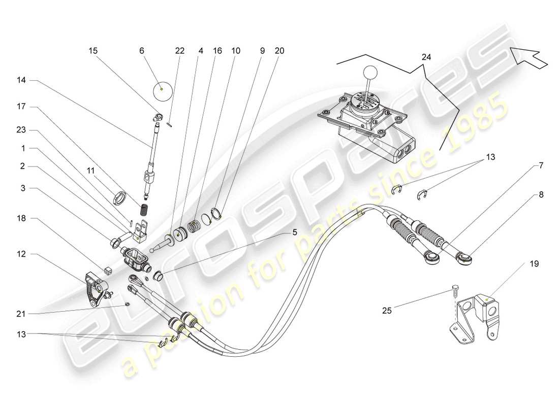 Lamborghini LP570-4 Spyder Performante (2012) SELECTOR MECHANISM Part Diagram