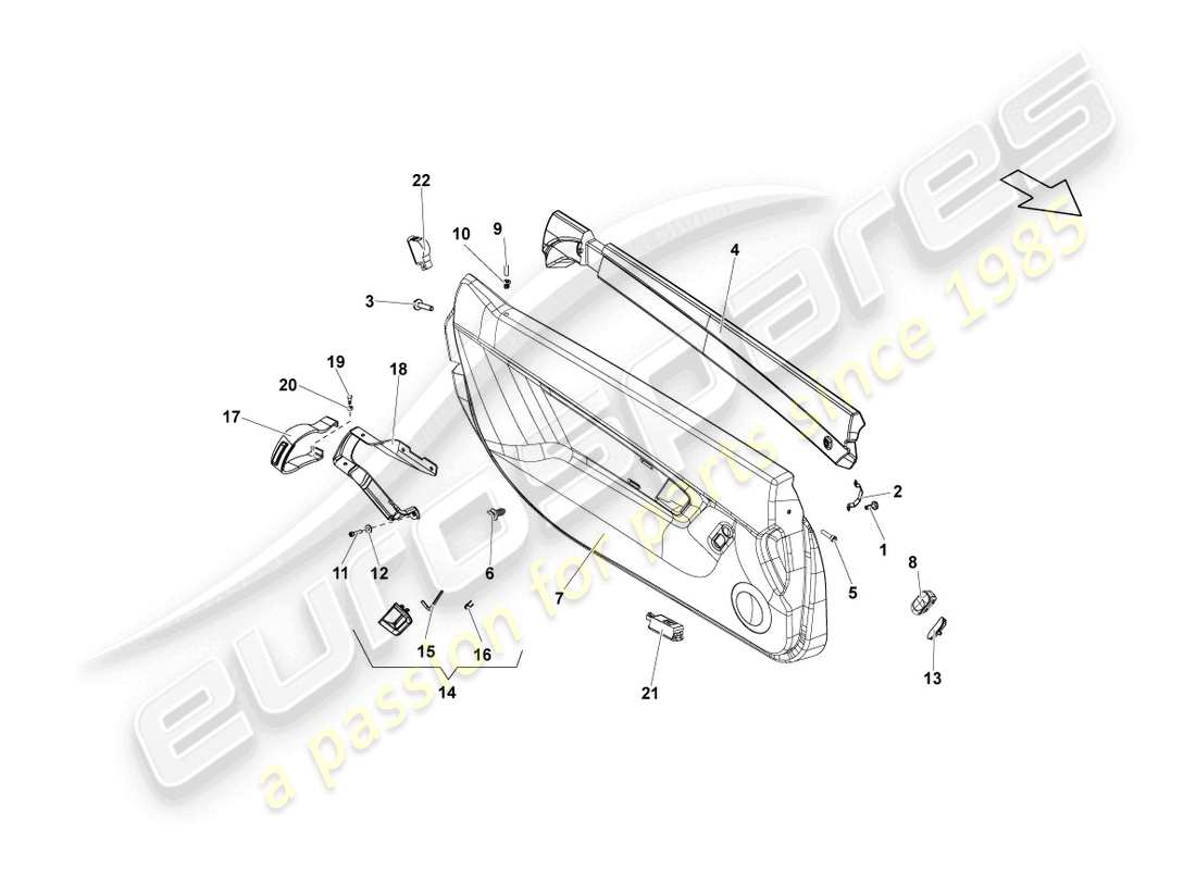 Lamborghini LP570-4 Spyder Performante (2012) DOOR PANEL Part Diagram