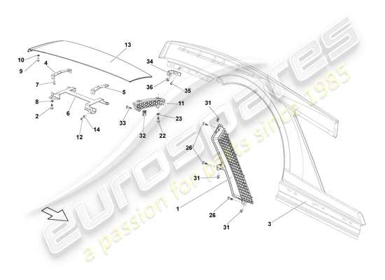 a part diagram from the Lamborghini LP570-4 Spyder Performante (2012) parts catalogue