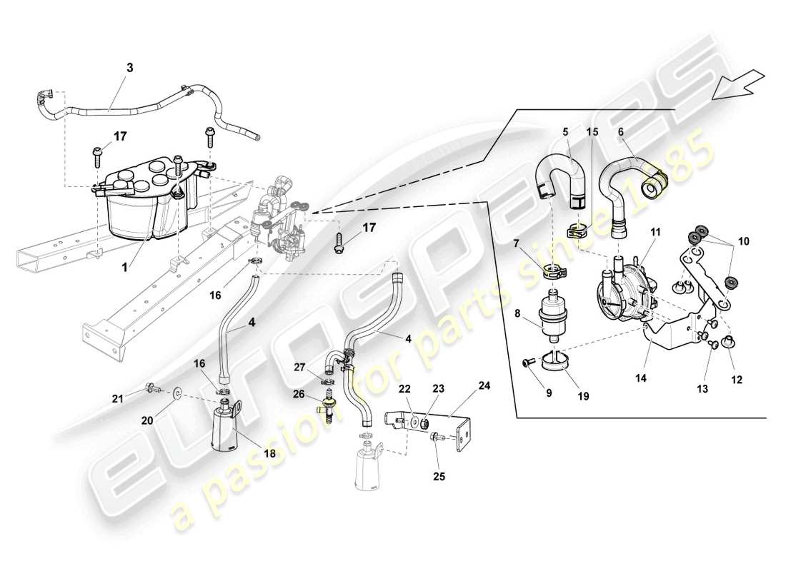 Lamborghini LP570-4 SL (2011) ACTIVATED CARBON FILTER SYSTEM Part Diagram