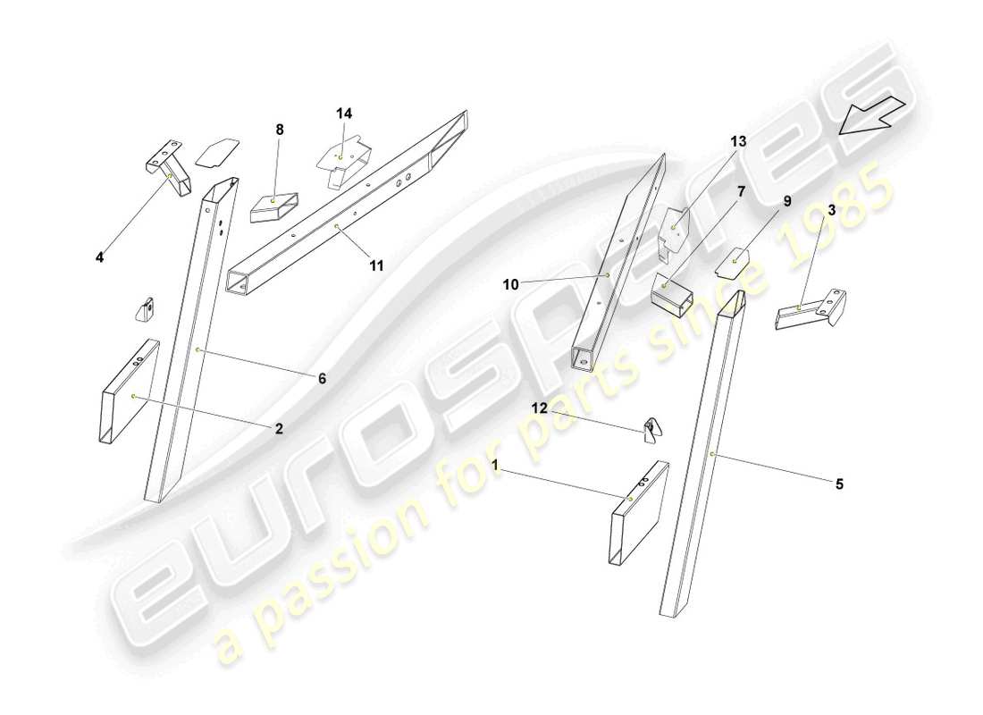 Lamborghini LP570-4 SL (2011) SIDE MEMBER REAR PART Part Diagram