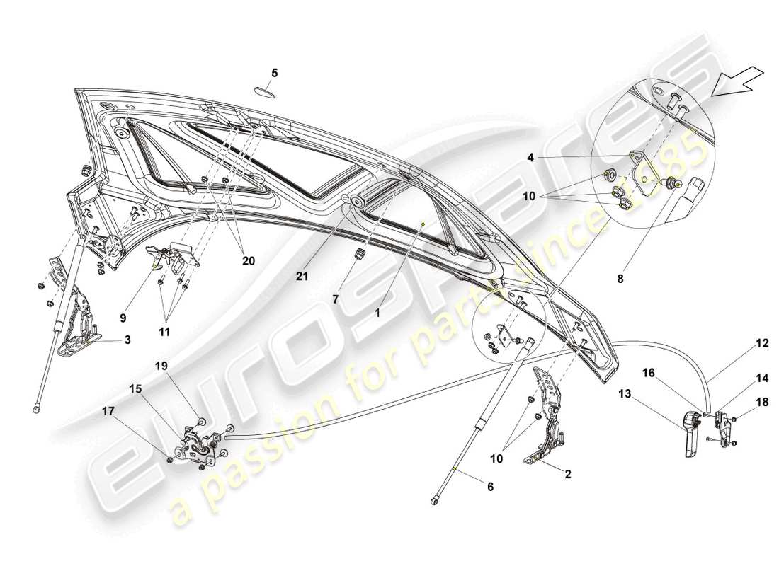 Lamborghini LP570-4 SL (2011) BONNET Part Diagram