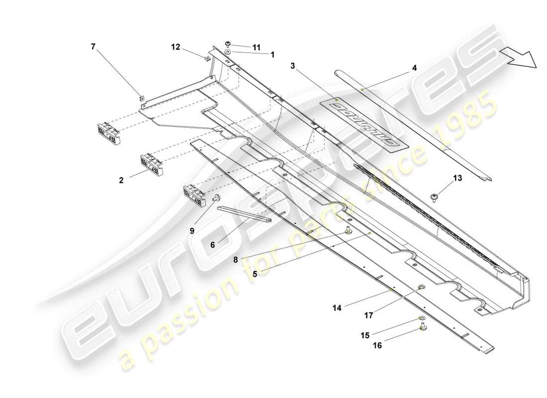 Lamborghini LP570-4 SL (2011) SIDE MEMBER TRIM Part Diagram