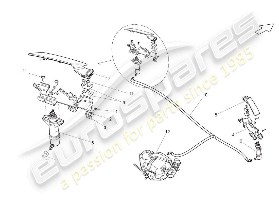 Lamborghini LP570-4 SL (2011) HEADLIGHT WASHER SYSTEM Part Diagram