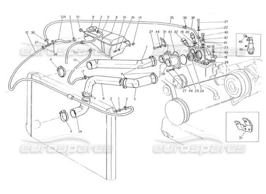 a part diagram from the Maserati Biturbo (1983-1995) parts catalogue