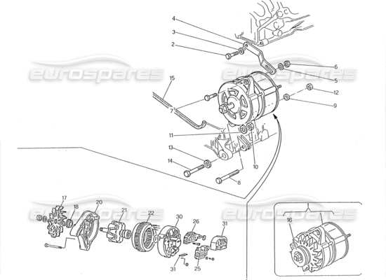 a part diagram from the Maserati Biturbo (1983-1995) parts catalogue