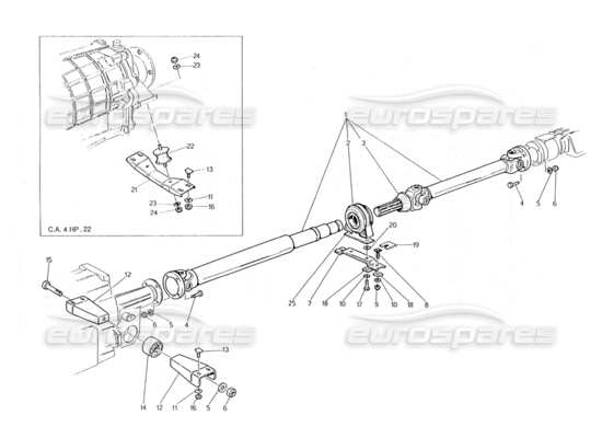 a part diagram from the Maserati Biturbo (1983-1995) parts catalogue