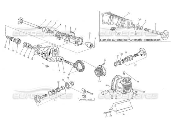 a part diagram from the Maserati Biturbo (1983-1995) parts catalogue