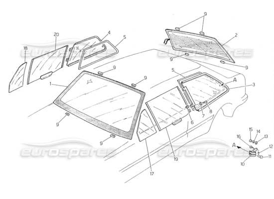 a part diagram from the Maserati Biturbo (1983-1995) parts catalogue