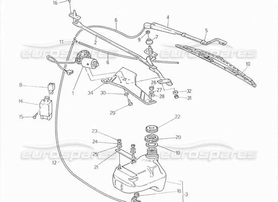 a part diagram from the Maserati Biturbo (1983-1995) parts catalogue