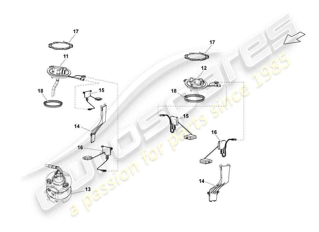 Lamborghini LP560-4 Spyder FL II (2013) FUEL DELIVERY UNIT AND SENDER FOR FUEL GAUGE Part Diagram