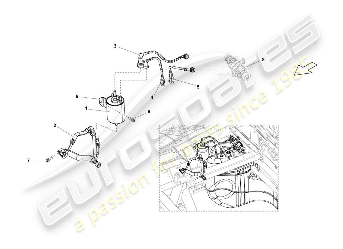 Lamborghini LP560-4 Spyder FL II (2013) FUEL FILTER Part Diagram