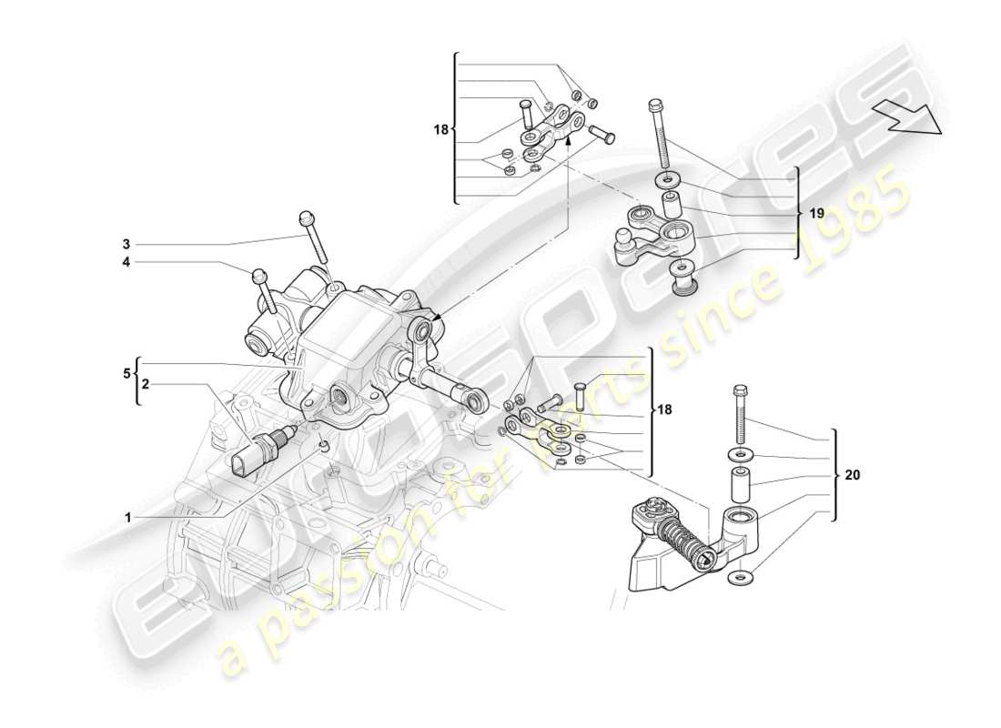 Lamborghini LP560-4 Spyder FL II (2013) SELECTOR MECHANISM OUTER Part Diagram