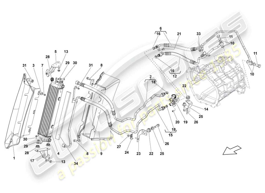 Lamborghini LP560-4 Spyder FL II (2013) OIL COOLER Part Diagram